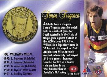 1996 Select AFL - Medals #MC5 Simon Tregenza Back